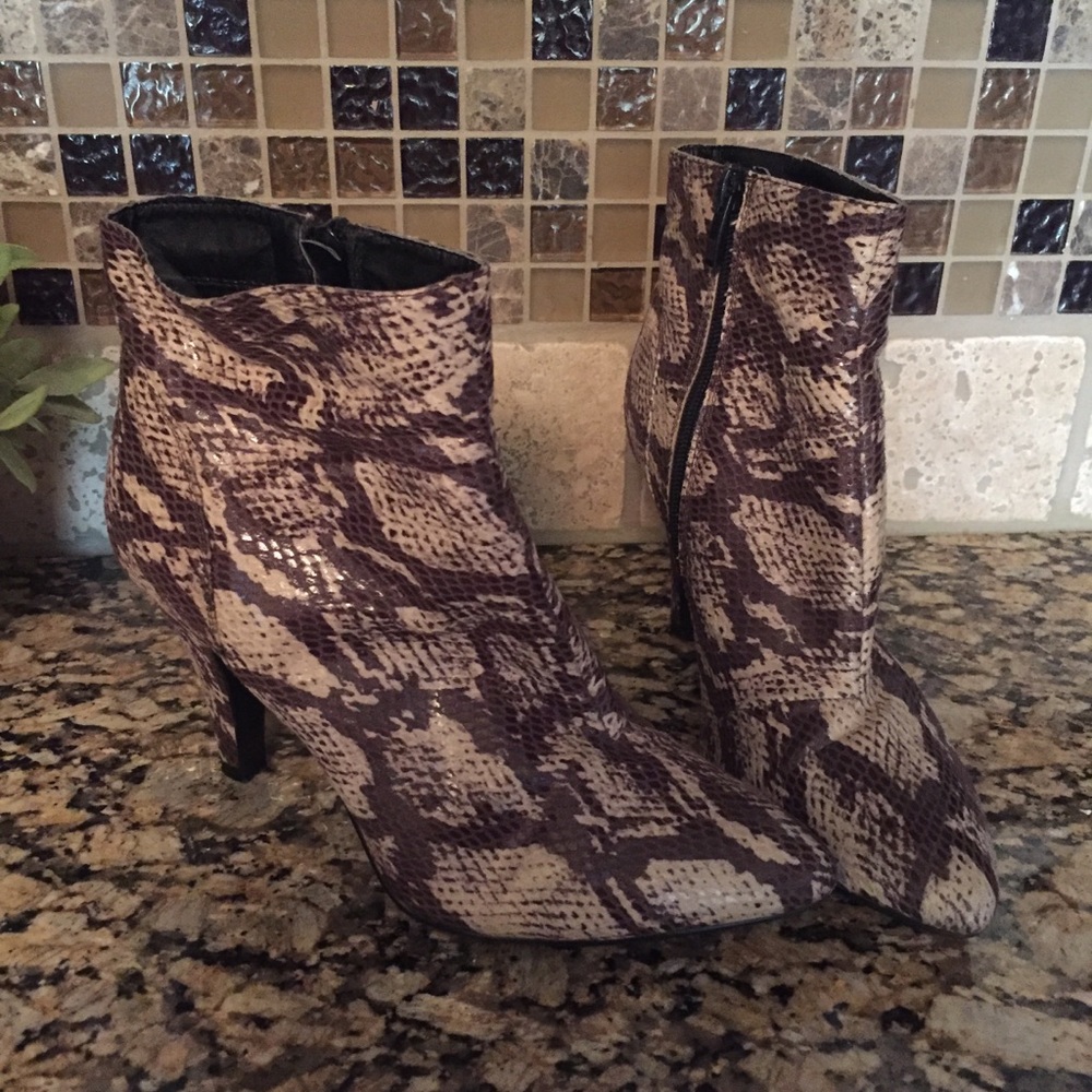 Snake patterned booties